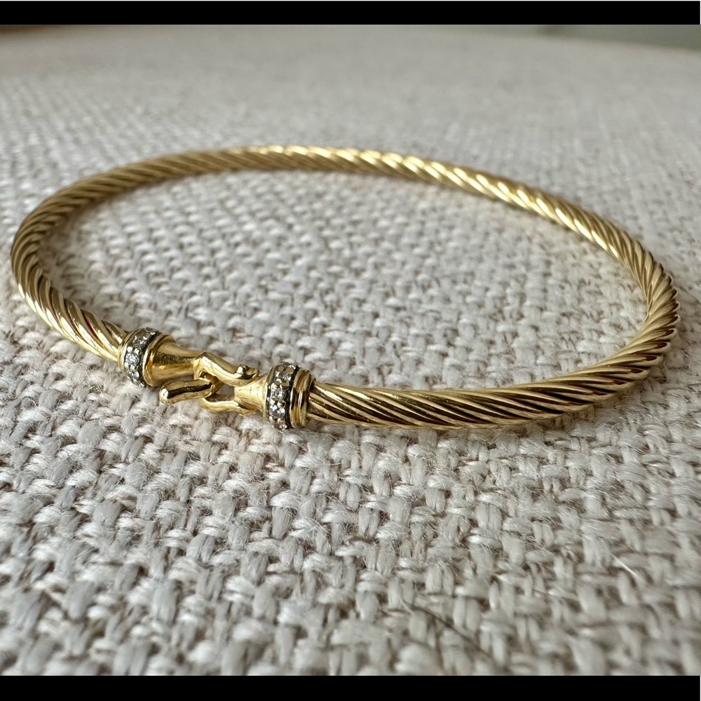 David Yurman buckle classic 18k gold and diamond bracelet